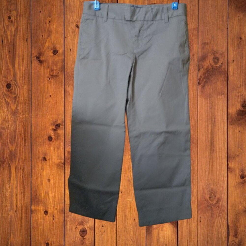 Gap Juniors Size 1 Dark Beige Cuffed Straight Leg Capri Pants Neutral Classic